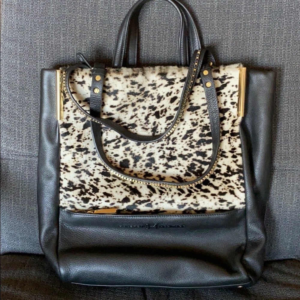 Neiman Marcus Halston Heritage Leather Calf Hair